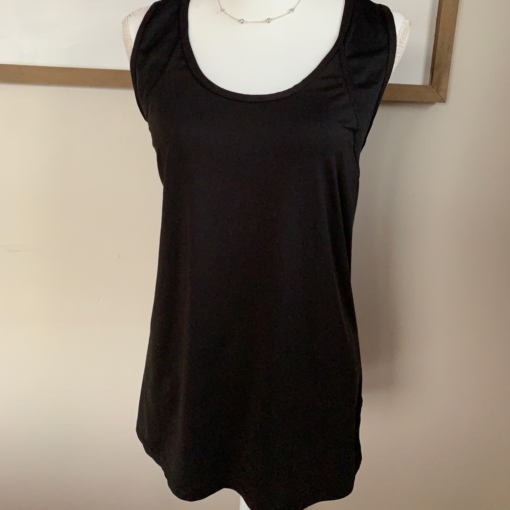 black athletic racerback tank top